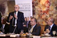 Deputado Rogério Marinho lidera reunião da Frente CSE com ministros Padilha e Meirelles.